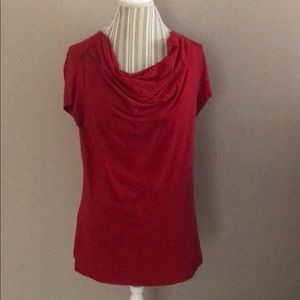Red draped neck tee shirt. Good condition!